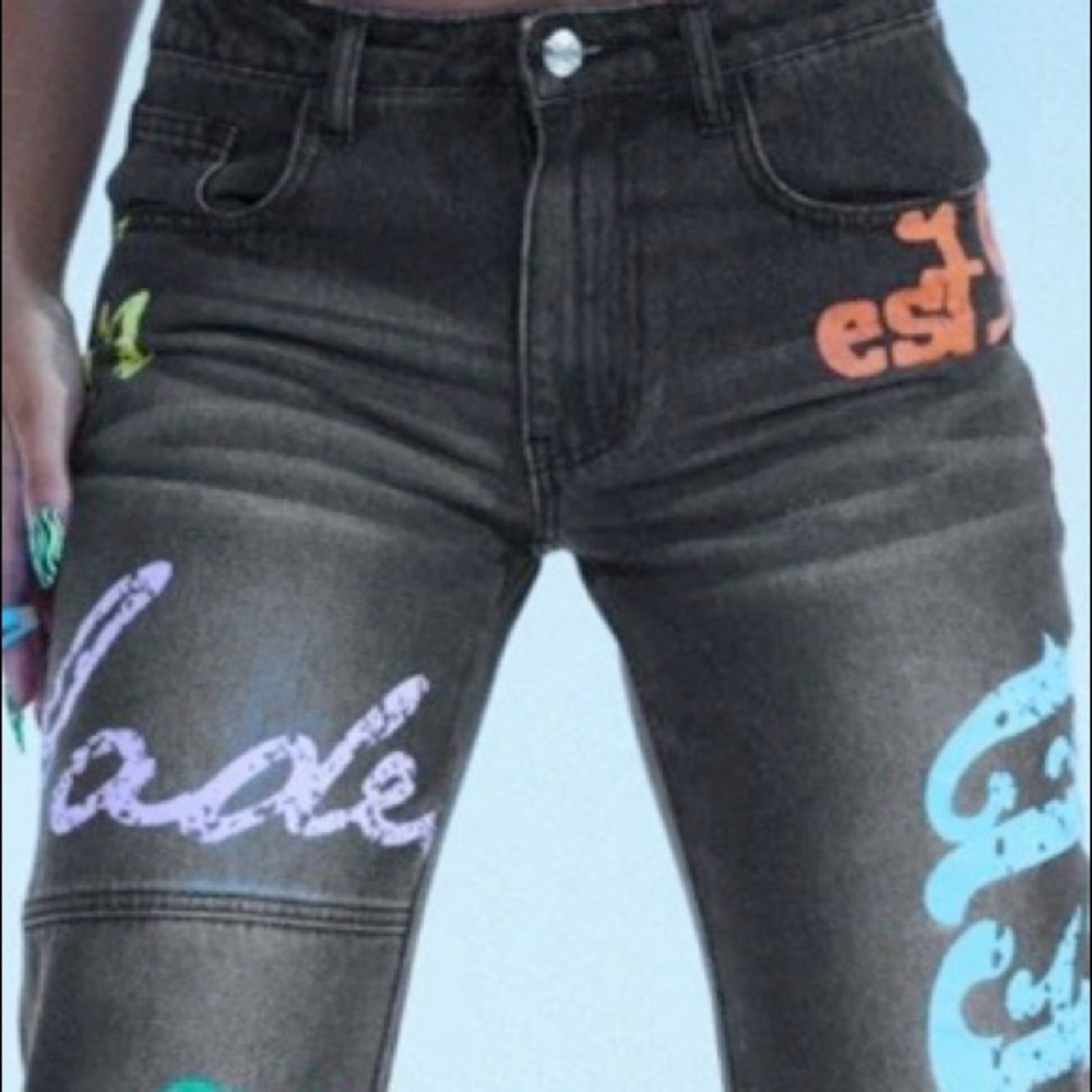 ***HONEY BUM PRINT LOW RISE JEANS***